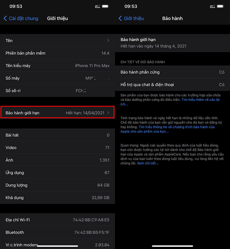 kiểm tra bảo hành