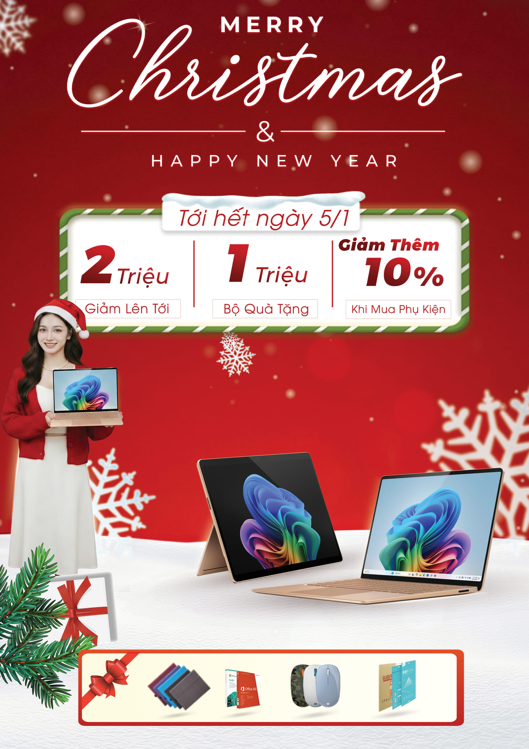 🎄 MERRY CHRISTMAS & HAPPY NEW YEAR – ƯU ĐÃI CUỐI NĂM LỚN NHẤT 2025! 🎁 2 Surface